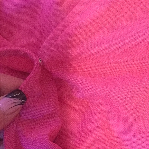 ❌DONATED❌Fuchsia Pink V-neck Surplice Long Sleeve Tie Wrists Top - Picture 6 of 11